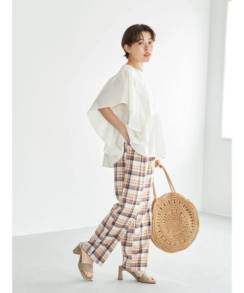 earth music&ecology（アースミュージックアンドエコロジー）の「袖フリルドッキングプルオーバー（Tシャツ/カットソー・レディース・オフホワイト/チャコールグレー/ターコイズブルー・FREE）」の11枚目の写真