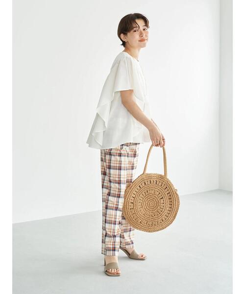 earth music&ecology（アースミュージックアンドエコロジー）の「袖フリルドッキングプルオーバー（Tシャツ/カットソー・レディース・オフホワイト/チャコールグレー/ターコイズブルー・FREE）」の12枚目の写真