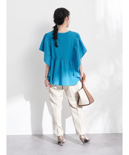 earth music&ecology（アースミュージックアンドエコロジー）の「袖フリルドッキングプルオーバー（Tシャツ/カットソー・レディース・オフホワイト/チャコールグレー/ターコイズブルー・FREE）」の19枚目の写真