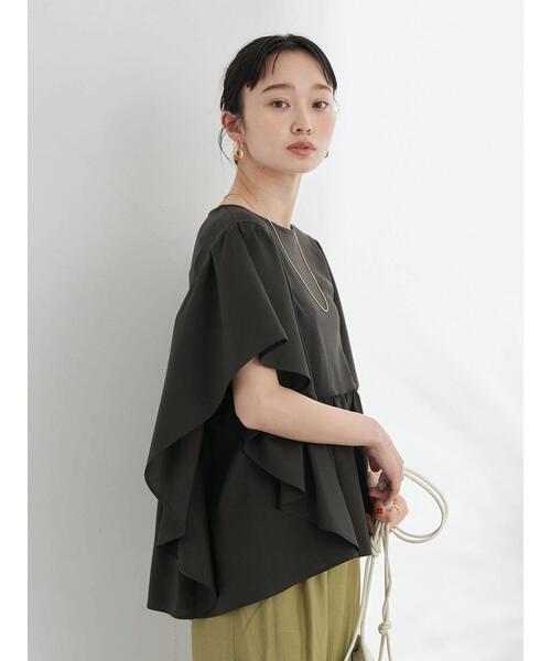 earth music&ecology（アースミュージックアンドエコロジー）の「袖フリルドッキングプルオーバー（Tシャツ/カットソー・レディース・オフホワイト/チャコールグレー/ターコイズブルー・FREE）」の21枚目の写真