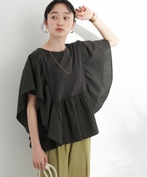 earth music&ecology | 袖フリルドッキングプルオーバー(Tシャツ/カットソー)