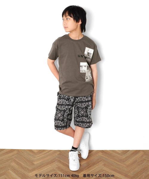 GLAZOS(グラソス)の「T/R・総柄イージーハーフパンツ【セットアップ対応】(その他パンツ・キッズ・ブラック/ネイビー・150cm/170cm/160cm)」の6枚目の写真