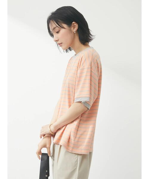 Green Parks(グリーンパークス)の「・novem9 リンガーカラフルボーダーTシャツ(Tシャツ/カットソー・レディース・ピンク/オレンジ/グリーン/ラベンダー・FREE)」の20枚目の写真