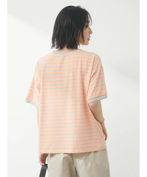 Green Parks(グリーンパークス)の「・novem9 リンガーカラフルボーダーTシャツ(Tシャツ/カットソー・レディース・ピンク/オレンジ/グリーン/ラベンダー・FREE)」の19枚目の写真