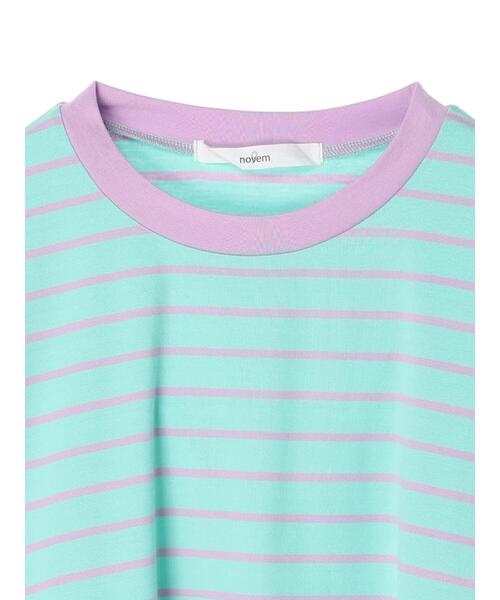 Green Parks(グリーンパークス)の「・novem9 リンガーカラフルボーダーTシャツ(Tシャツ/カットソー・レディース・ピンク/オレンジ/グリーン/ラベンダー・FREE)」の14枚目の写真