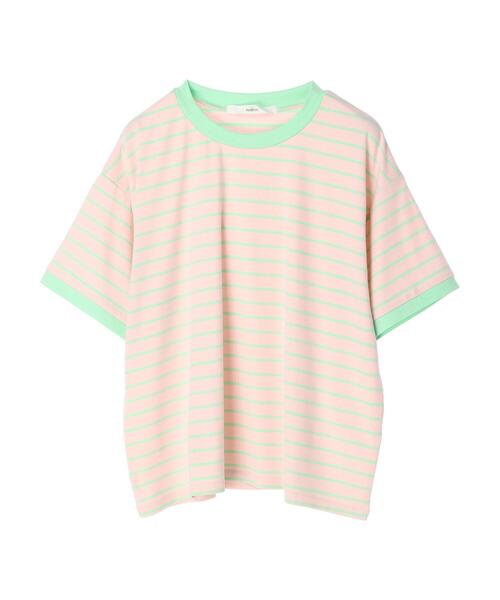 Green Parks(グリーンパークス)の「・novem9 リンガーカラフルボーダーTシャツ(Tシャツ/カットソー・レディース・ピンク/オレンジ/グリーン/ラベンダー・FREE)」の8枚目の写真