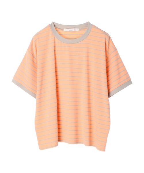 Green Parks(グリーンパークス)の「・novem9 リンガーカラフルボーダーTシャツ(Tシャツ/カットソー・レディース・ピンク/オレンジ/グリーン/ラベンダー・FREE)」の7枚目の写真