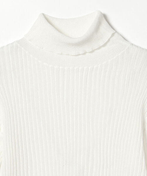 Ray BEAMS(レイビームス)の「RBS / アーム付き シアー リブ ハイネック ニット(ニット/セーター・レディース・ホワイト/ブラック・ONE SIZE)」の13枚目の写真