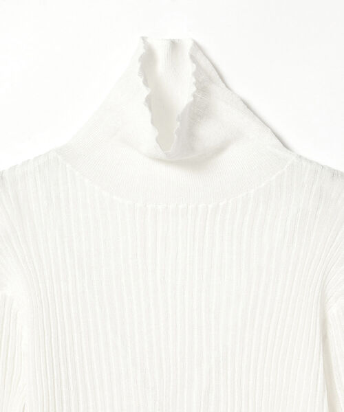 Ray BEAMS(レイビームス)の「RBS / アーム付き シアー リブ ハイネック ニット(ニット/セーター・レディース・ホワイト/ブラック・ONE SIZE)」の14枚目の写真