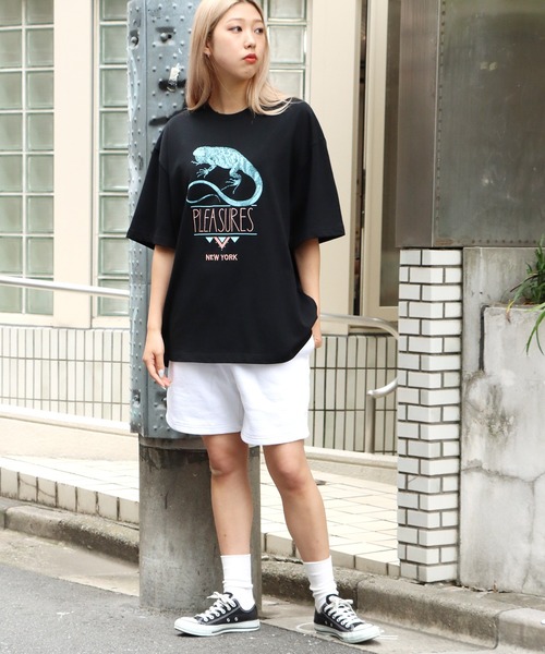 PLEASURES(プレジャー)の「PLEASURES/プレジャーズ FEAR LOGO HEAVYWEIGHT TEE(Tシャツ/カットソー・メンズ・ブラック・M/L/XL)」の19枚目の写真