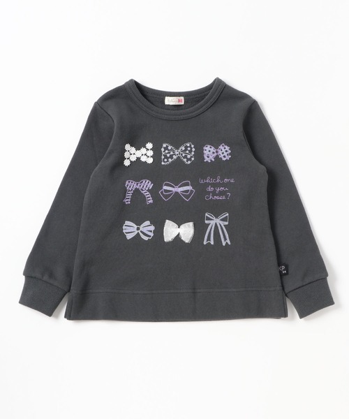 KP（ケーピー）の「TioTio抗ウイルス加工/リボンモチーフトレーナー(100～130cm)（スウェット・キッズ・チャコールグレー/オートミール・110cm/120cm/130cm/100cm）」の6枚目の写真