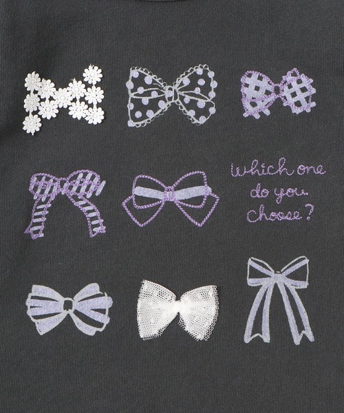 KP（ケーピー）の「TioTio抗ウイルス加工/リボンモチーフトレーナー(100～130cm)（スウェット・キッズ・チャコールグレー/オートミール・110cm/120cm/130cm/100cm）」の7枚目の写真