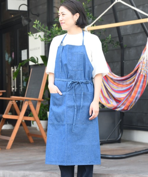 Johnbull（ジョンブル）の「コットンリネンエプロン（エプロン・レディース・ワンウォッシュ・FREE）」の5枚目の写真