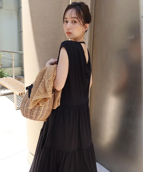 アニュアンス anuans バックドレープティアードカットワンピース アニュアンス anuans バックドレープティアードカットワンピース