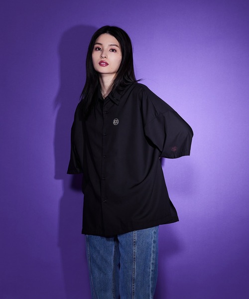 JUNRED（ジュンレッド）の「はらわたちゅん子オープンカラーシャツ（シャツ/ブラウス・メンズ・ブルー系その他4/ブラック・L/S/M）」の6枚目の写真