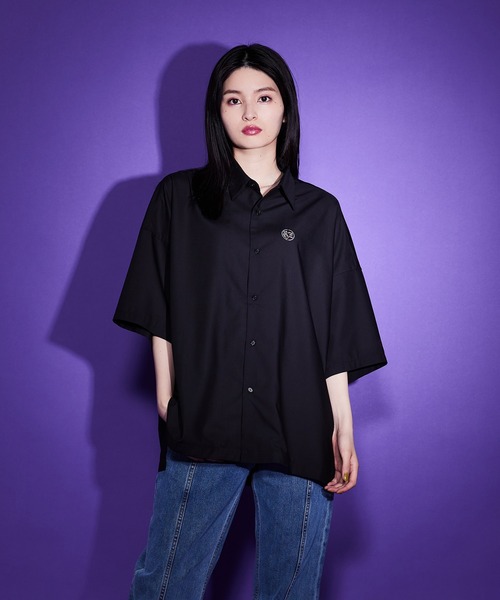 JUNRED（ジュンレッド）の「はらわたちゅん子オープンカラーシャツ（シャツ/ブラウス・メンズ・ブルー系その他4/ブラック・L/S/M）」の7枚目の写真