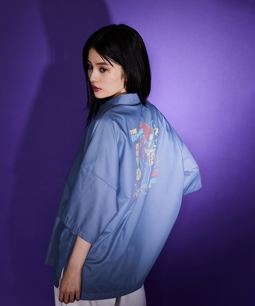 JUNRED（ジュンレッド）の「はらわたちゅん子オープンカラーシャツ（シャツ/ブラウス・メンズ・ブルー系その他4/ブラック・L/S/M）」の10枚目の写真