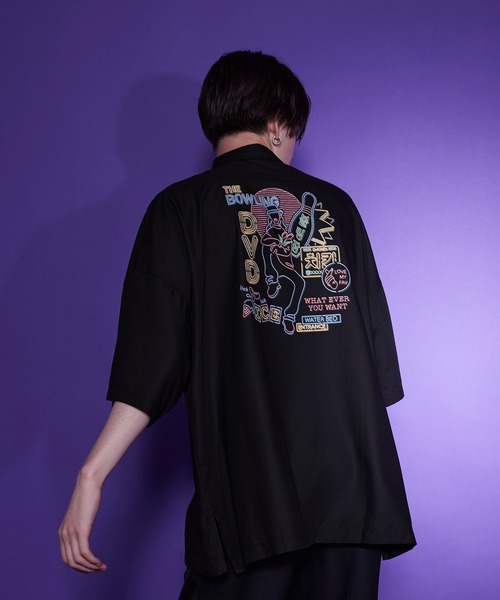 JUNRED（ジュンレッド）の「はらわたちゅん子オープンカラーシャツ（シャツ/ブラウス・メンズ・ブルー系その他4/ブラック・L/S/M）」の18枚目の写真