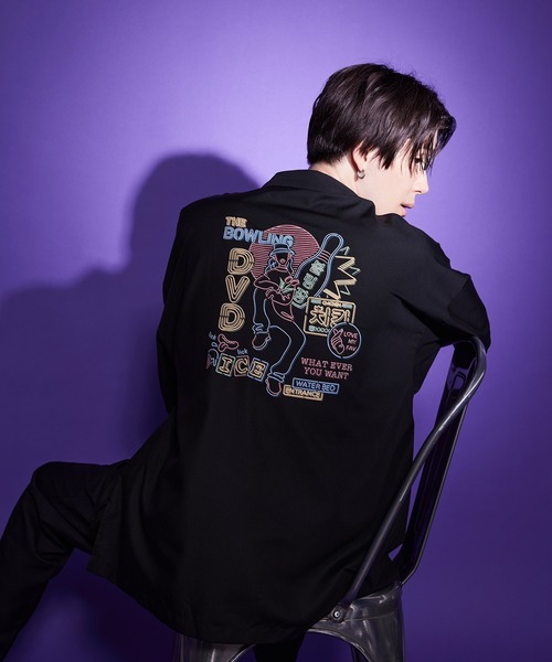 JUNRED（ジュンレッド）の「はらわたちゅん子オープンカラーシャツ（シャツ/ブラウス・メンズ・ブルー系その他4/ブラック・L/S/M）」の19枚目の写真