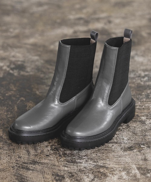 A part by(アパートバイ)の「サイドゴアブーツ 297226(ブーツ・レディース・ブラック/アイボリー/グレー系その他5・MEDIUM/LARGE)」の3枚目の写真