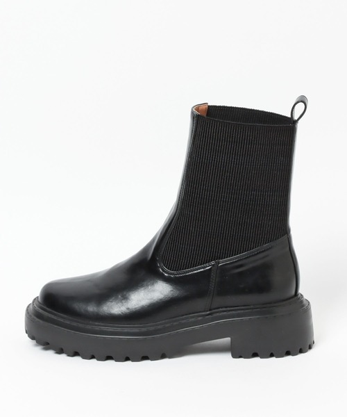 A part by(アパートバイ)の「サイドゴアブーツ 297226(ブーツ・レディース・ブラック/アイボリー/グレー系その他5・MEDIUM/LARGE)」の19枚目の写真