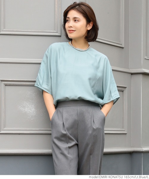 coca(coca)(コカ)の「光沢シアーブラウス(シャツ/ブラウス・レディース・オレンジ/アイボリー/ブラック/ライトブルー・M/L)」の12枚目の写真