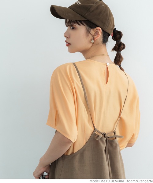 coca(coca)(コカ)の「光沢シアーブラウス(シャツ/ブラウス・レディース・オレンジ/アイボリー/ブラック/ライトブルー・M/L)」の8枚目の写真