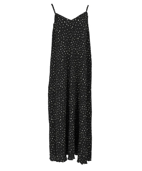 ドット柄楊柳プリーツワンピース