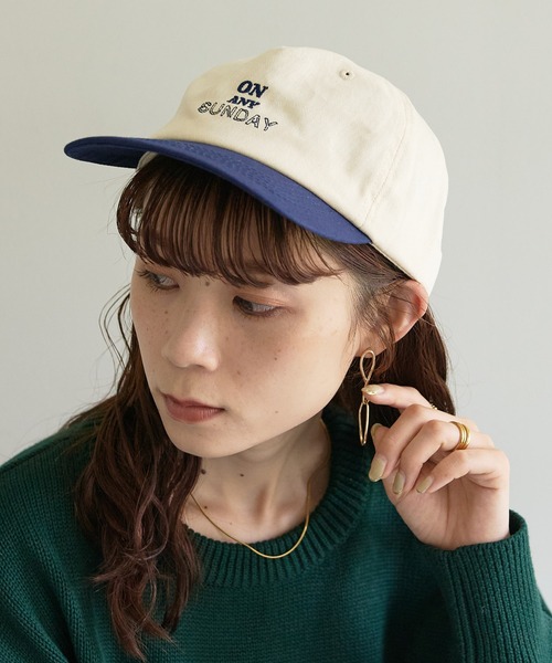 DISCOAT（ディスコート）の「配色ブリム刺繍ロゴCAP（キャップ・レディース・ブラック/ブルー/グリーン・FREE）」の3枚目の写真