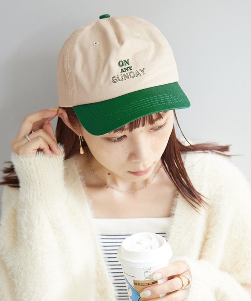 DISCOAT（ディスコート）の「配色ブリム刺繍ロゴCAP（キャップ・レディース・ブラック/ブルー/グリーン・FREE）」の2枚目の写真