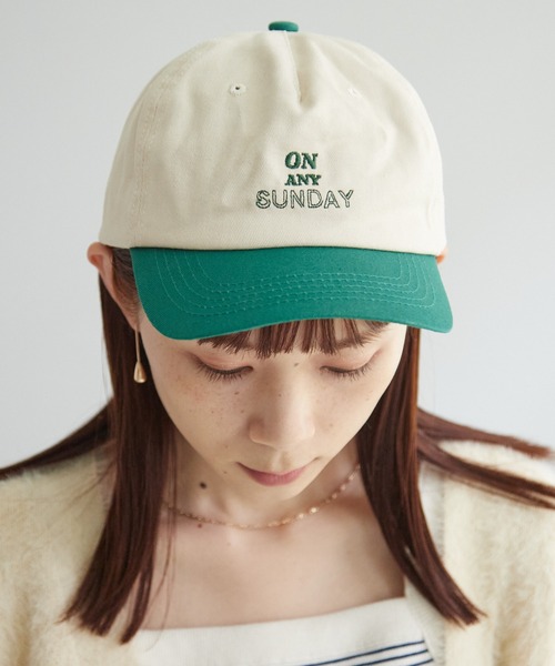 DISCOAT（ディスコート）の「配色ブリム刺繍ロゴCAP（キャップ・レディース・ブラック/ブルー/グリーン・FREE）」の6枚目の写真