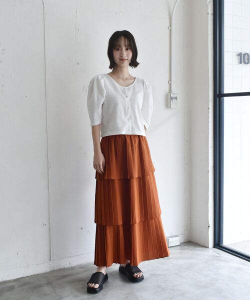 RETRO GIRL（レトロガール）の「アソートワッフルパフTee（Tシャツ/カットソー・レディース・ブラック/オフホワイト/ホワイト系その他/グリーン系その他3/イエロー系・FREE）」の6枚目の写真