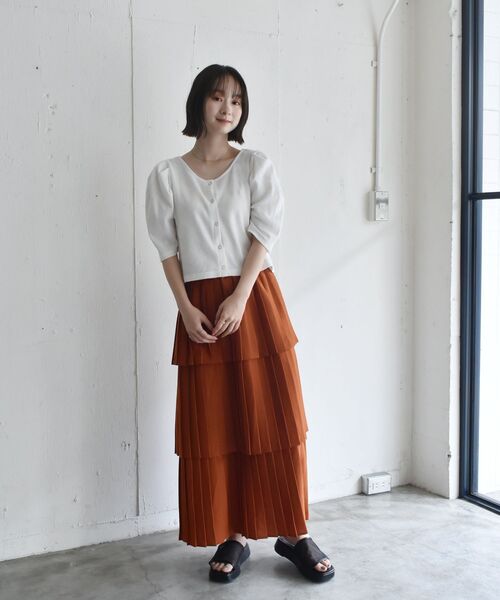 RETRO GIRL（レトロガール）の「アソートワッフルパフTee（Tシャツ/カットソー・レディース・ブラック/オフホワイト/ホワイト系その他/グリーン系その他3/イエロー系・FREE）」の7枚目の写真