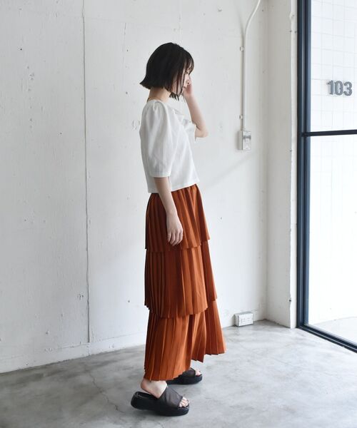 RETRO GIRL（レトロガール）の「アソートワッフルパフTee（Tシャツ/カットソー・レディース・ブラック/オフホワイト/ホワイト系その他/グリーン系その他3/イエロー系・FREE）」の8枚目の写真