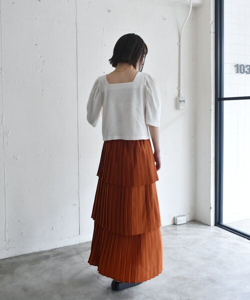 RETRO GIRL（レトロガール）の「アソートワッフルパフTee（Tシャツ/カットソー・レディース・ブラック/オフホワイト/ホワイト系その他/グリーン系その他3/イエロー系・FREE）」の9枚目の写真