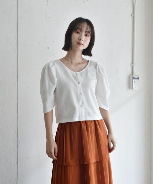 RETRO GIRL（レトロガール）の「アソートワッフルパフTee（Tシャツ/カットソー・レディース・ブラック/オフホワイト/ホワイト系その他/グリーン系その他3/イエロー系・FREE）」の11枚目の写真