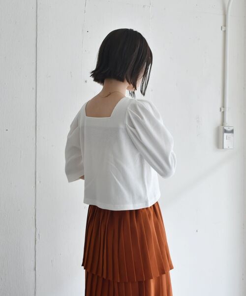 RETRO GIRL（レトロガール）の「アソートワッフルパフTee（Tシャツ/カットソー・レディース・ブラック/オフホワイト/ホワイト系その他/グリーン系その他3/イエロー系・FREE）」の12枚目の写真