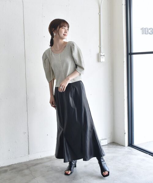 RETRO GIRL（レトロガール）の「アソートワッフルパフTee（Tシャツ/カットソー・レディース・ブラック/オフホワイト/ホワイト系その他/グリーン系その他3/イエロー系・FREE）」の17枚目の写真