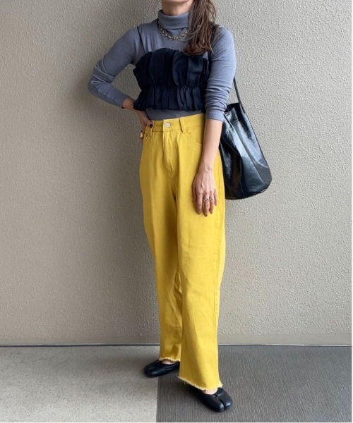 パンツ saya. XSサイズあり】セルフカットストレートデニム（デニムパンツ）｜feepur