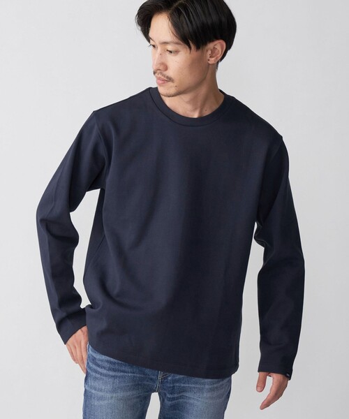 SHIPS（シップス）の「SHIPS: ミラノリブ ロングスリーブ クルーネック Tシャツ (ロンT)（Tシャツ/カットソー・メンズ・オリーブ/オフホワイト/ホワイト/ネイビー・MEDIUM/LARGE/SMALL/X-LARGE）」の4枚目の写真