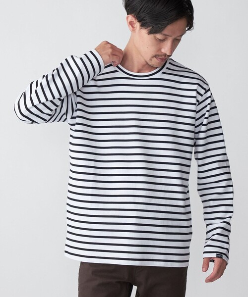 SHIPS（シップス）の「SHIPS: ミラノリブ ロングスリーブ クルーネック Tシャツ (ロンT)（Tシャツ/カットソー・メンズ・オリーブ/オフホワイト/ホワイト/ネイビー・MEDIUM/LARGE/SMALL/X-LARGE）」の3枚目の写真