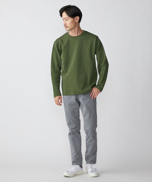 SHIPS（シップス）の「SHIPS: ミラノリブ ロングスリーブ クルーネック Tシャツ (ロンT)（Tシャツ/カットソー・メンズ・オリーブ/オフホワイト/ホワイト/ネイビー・MEDIUM/LARGE/SMALL/X-LARGE）」の8枚目の写真