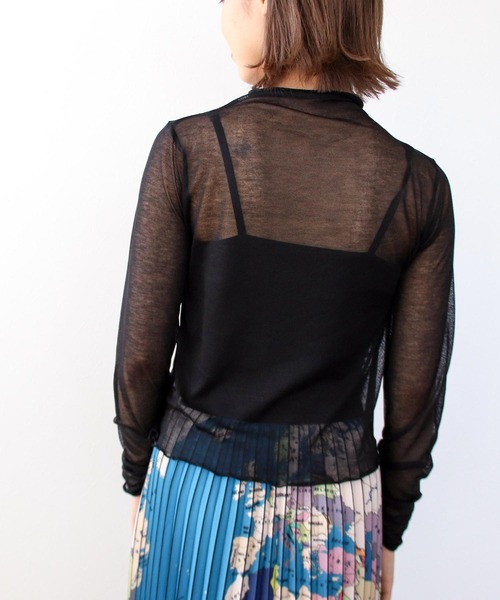 Three Four Time(スリーフォータイム)の「シアーインナーニットカットソー(Tシャツ/カットソー・レディース・ブラック/レッド/ブルー/グリーン/サンドベージュ・FREE)」の17枚目の写真