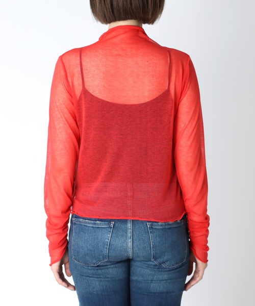 Three Four Time(スリーフォータイム)の「シアーインナーニットカットソー(Tシャツ/カットソー・レディース・ブラック/レッド/ブルー/グリーン/サンドベージュ・FREE)」の22枚目の写真