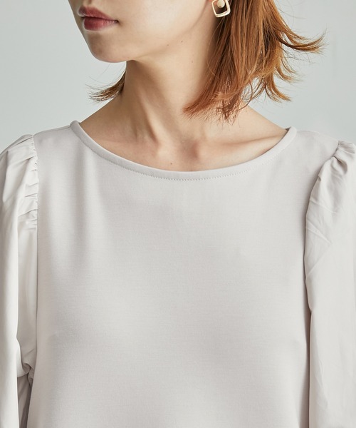 ROPE' PICNIC(ロペピクニック)の「リンクコーデ/フハクコンビ袖ボリュームワンピース(ワンピース・レディース・ブラック/グレー系その他・38)」の11枚目の写真