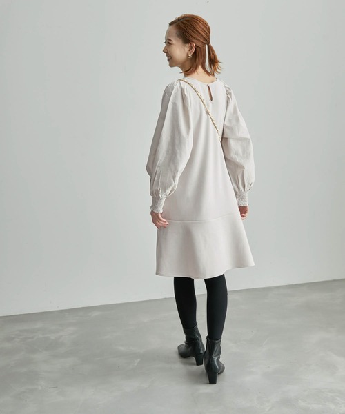 ROPE' PICNIC(ロペピクニック)の「リンクコーデ/フハクコンビ袖ボリュームワンピース(ワンピース・レディース・ブラック/グレー系その他・38)」の5枚目の写真