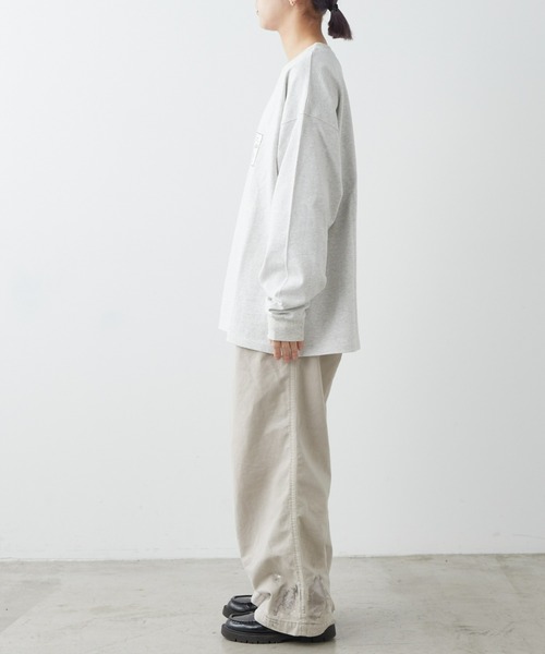 CIAOPANIC TYPY（チャオパニックティピー）の「【ユニセックス】ビッグシルエットクルーネックスウェットロンTee（Tシャツ/カットソー・メンズ・グレー/オフホワイト/グリーン/チャコールグレー/サックスブルー/ブラック/ライトグレー/スカイブルー/イエロー/ブラック系その他/ホワイト系その他/ブラウン・XXX-LARGE/MEDIUM/LARGE）」の20枚目の写真