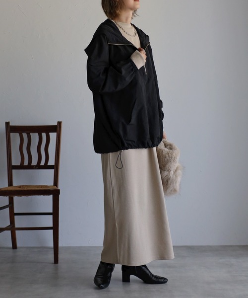 Bonjour Sagan（ボンジュールサガン）の「ハーフジップマウンテンパーカー（マウンテンパーカー・レディース・グレイッシュベージュ/ブラック・FREE）」の20枚目の写真