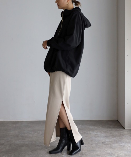 Bonjour Sagan（ボンジュールサガン）の「ハーフジップマウンテンパーカー（マウンテンパーカー・レディース・グレイッシュベージュ/ブラック・FREE）」の14枚目の写真