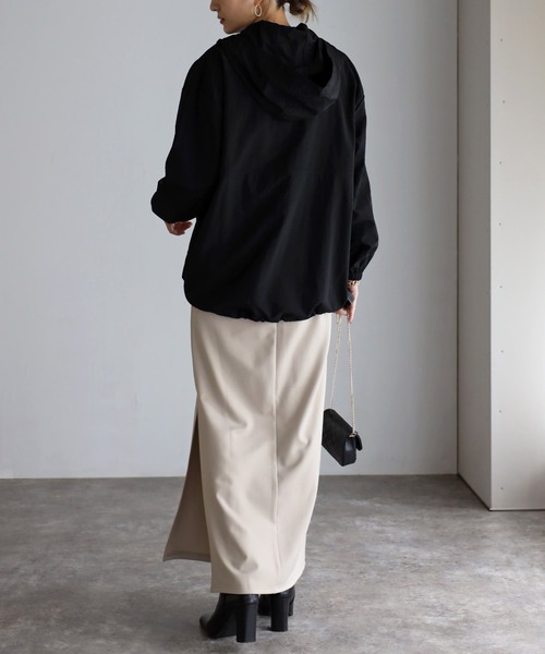 Bonjour Sagan（ボンジュールサガン）の「ハーフジップマウンテンパーカー（マウンテンパーカー・レディース・グレイッシュベージュ/ブラック・FREE）」の19枚目の写真